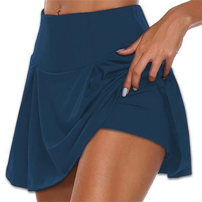Women's High Waist Sport Skort – Quick-Dry Tennis & Fitness Mini Skirt