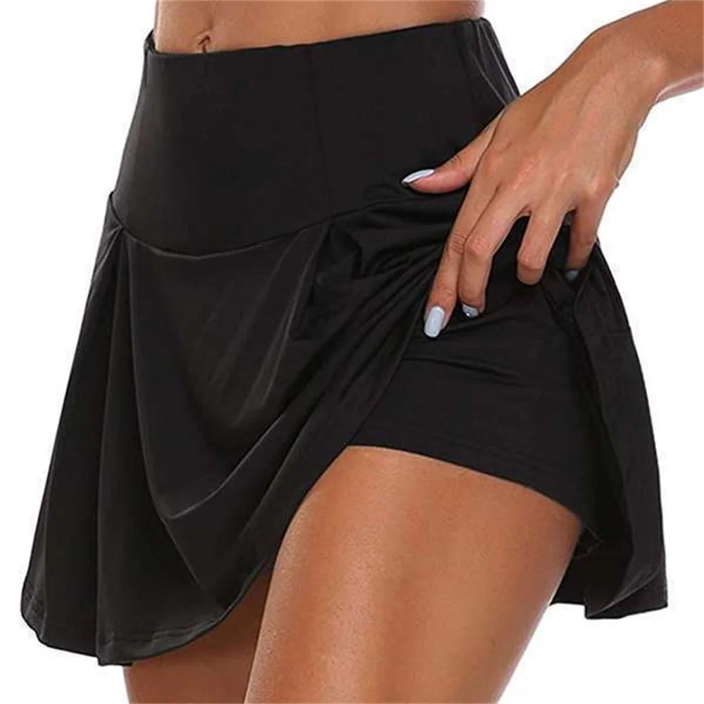 Women's High Waist Sport Skort – Quick-Dry Tennis & Fitness Mini Skirt