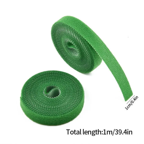 3 Rolls Green Nylon Garden Twine with Hook & Loop Plant Ties – Bamboo Wrap & Plant Support Accessories