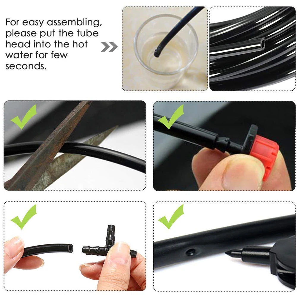 4/7mm PVC Micro Irrigation Hose – Garden Drip Tubing for Greenhouse & Bonsai