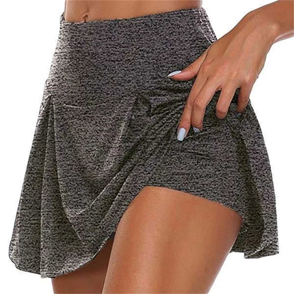 Women's High Waist Sport Skort – Quick-Dry Tennis & Fitness Mini Skirt
