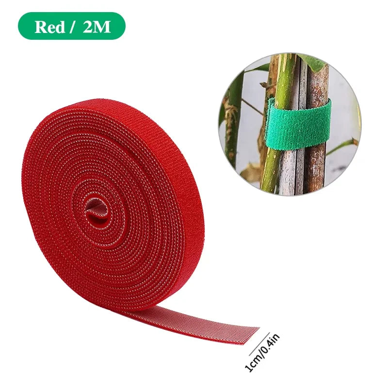 3 Rolls Green Nylon Garden Twine with Hook & Loop Plant Ties – Bamboo Wrap & Plant Support Accessories