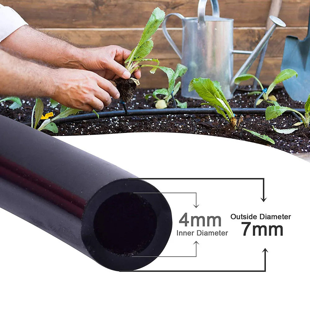 4/7mm PVC Micro Irrigation Hose – Garden Drip Tubing for Greenhouse & Bonsai