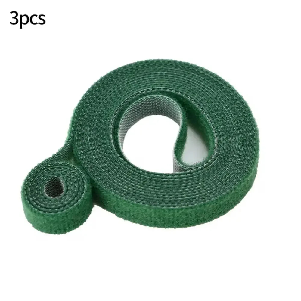 3 Rolls Green Nylon Garden Twine with Hook & Loop Plant Ties – Bamboo Wrap & Plant Support Accessories