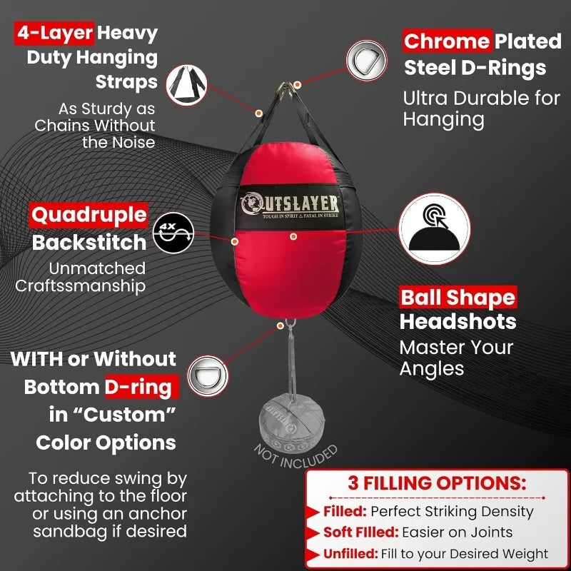 70 lb Wrecking Ball Heavy Bag – Boxing/MMA/Muay Thai | Custom Colors | USA Made | Filled/Unfilled