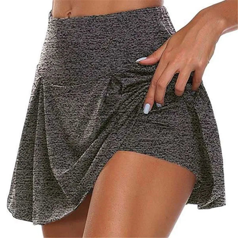 Women's High Waist Sport Skort – Quick-Dry Tennis & Fitness Mini Skirt